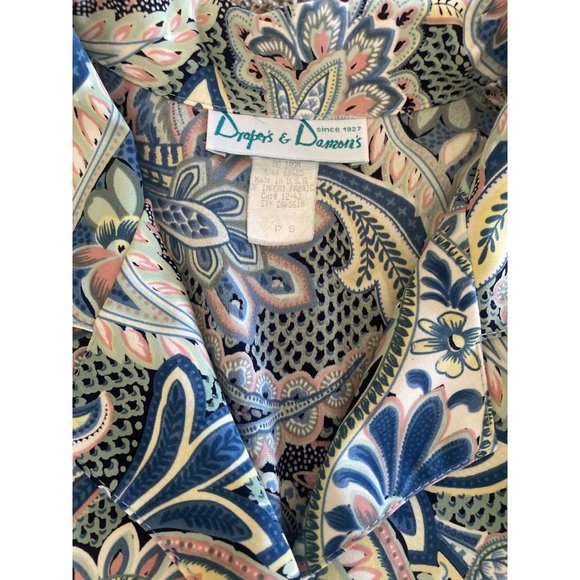 Vintage‎ Draper's & Damon's Floral Polyester Jacket with Pockets sz Petite Small - Picture 4 of 6